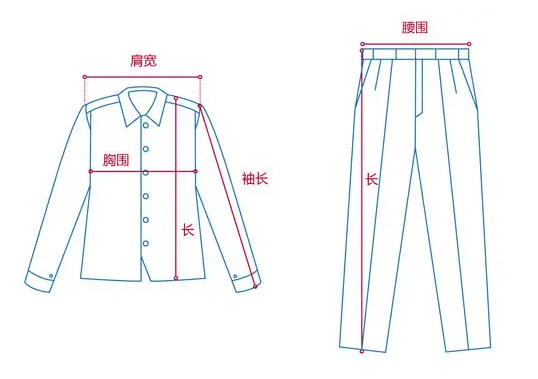 定做工作服測(cè)量展示圖，短袖工作服定做，冬季工作服定做